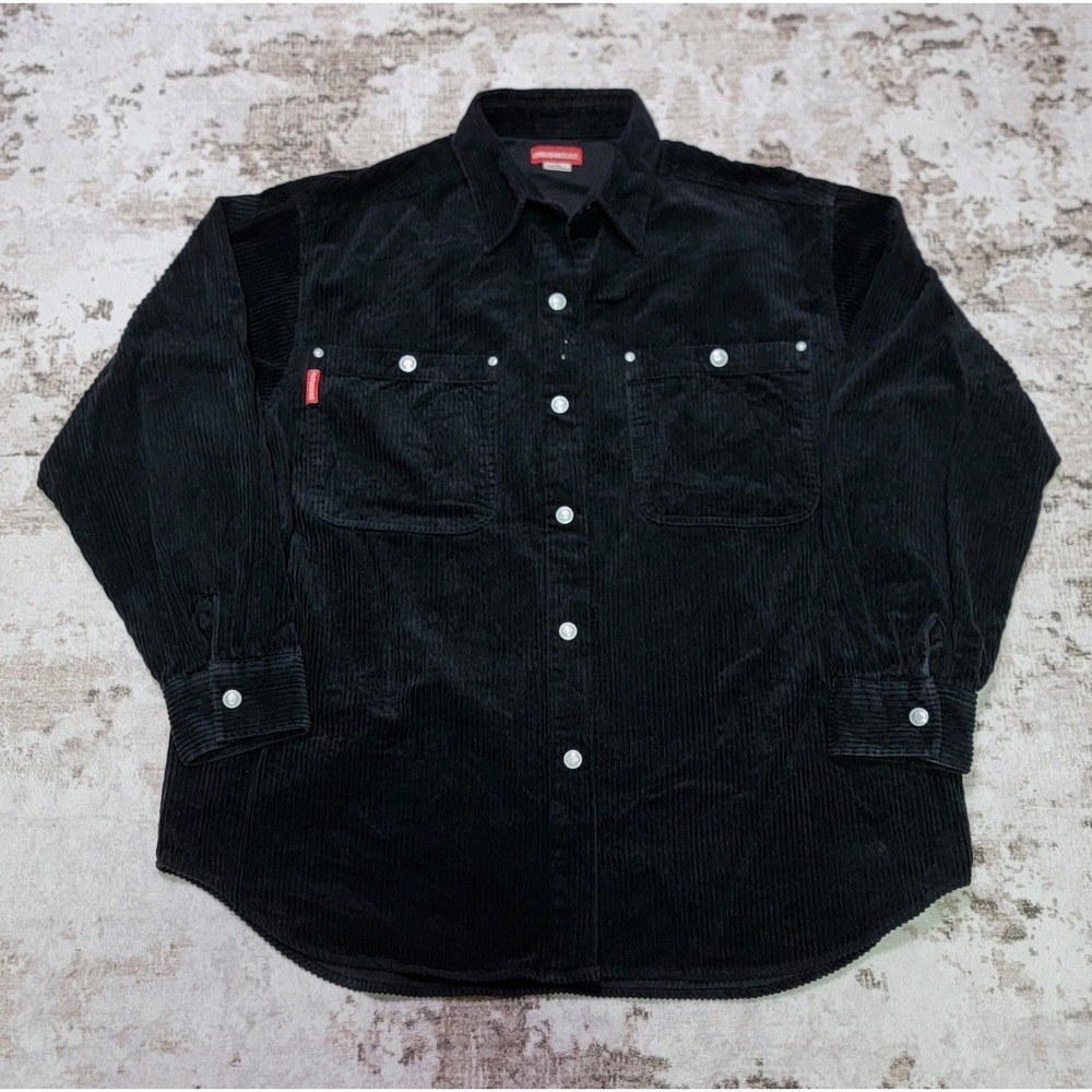 VTG 90's Unionbay Corduroy Snap Button Jacket Large Black Y2K Grunge Streetwear
